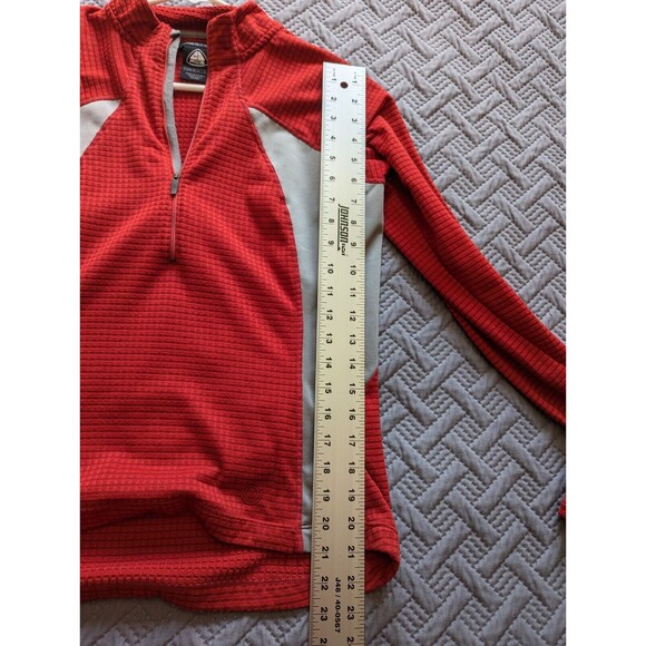 Nike ACG Sphere Waffle Texture Womens L Red Gray Half Zip Pullover Oregon Series - Picture 10 of 11